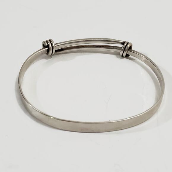 Ed Levin Signature Sterling Silver 925  Slide Bangle Bracelet 7" - Picture 6 of 6